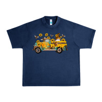 Navy western bee gnomes truck sunflowers honeycomb beehive honey turquoise Urban Heavy Tee - Artiststas
