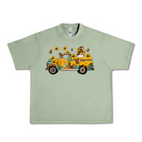 Oil Green western bee gnomes truck sunflowers honeycomb beehive honey turquoise Urban Heavy Tee - Artiststas