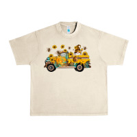 Sandshell western bee gnomes truck sunflowers honeycomb beehive honey turquoise Urban Heavy Tee - Artiststas