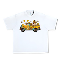 White western bee gnomes truck sunflowers honeycomb beehive honey turquoise Urban Heavy Tee - Artiststas