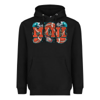 Black mini American football Heavyweight Hoodie - Zillion Design Studio