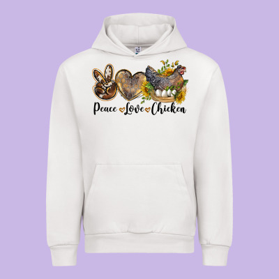 Western Peace Love Chickens Urban Hoodie Designed By Lillyallendesigns