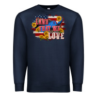 Navy Land that we love 4th of july Premium Sweatshirt - CowGirlArtShop