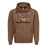Chestnut dachshund through the snow Zipper Hoodie - MaliasSmallBusiness
