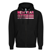 Black 2024 new year Zipper Hoodie - MaliasSmallBusiness