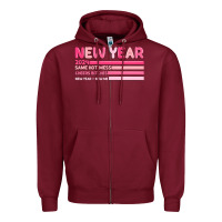Burgundy 2024 new year Zipper Hoodie - MaliasSmallBusiness