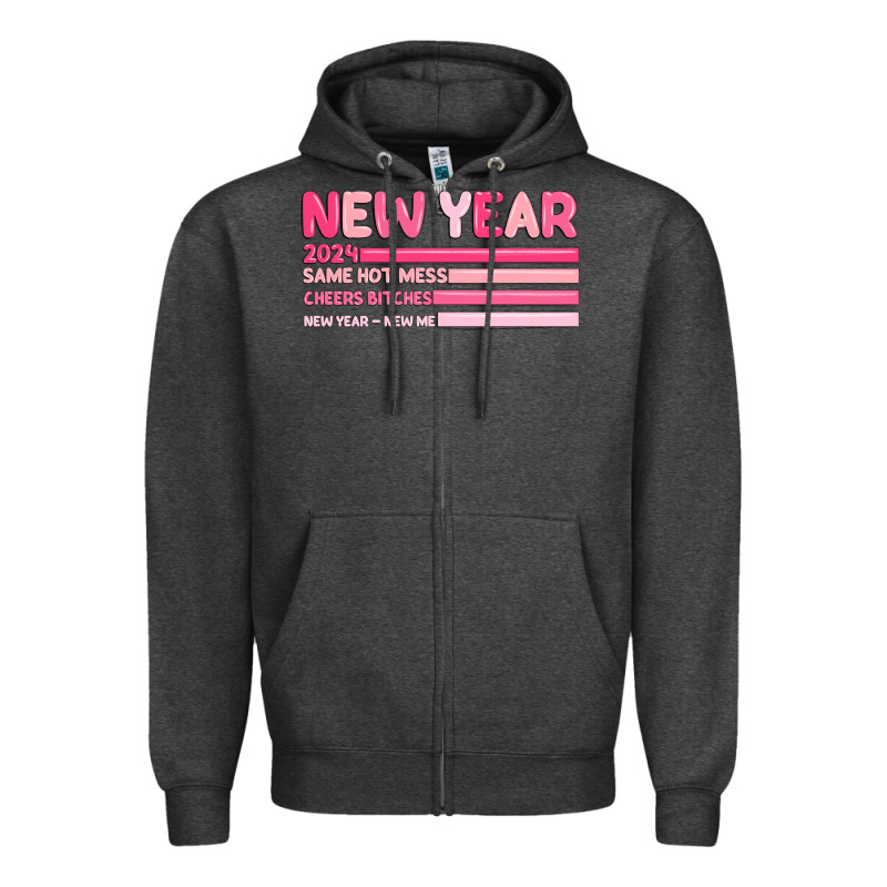 2024 New Year Zipper Hoodie by MaliasSmallBusiness | Teevron