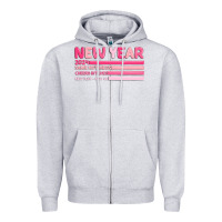 Heather Grey 2024 new year Zipper Hoodie - MaliasSmallBusiness