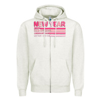 Oatmeal Heather 2024 new year Zipper Hoodie - MaliasSmallBusiness