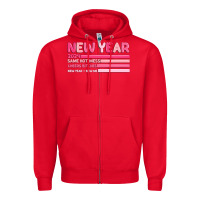 Red 2024 new year Zipper Hoodie - MaliasSmallBusiness