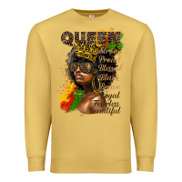 Antique Gold afro queen juneteenth Premium Sweatshirt - HRA Design Shop