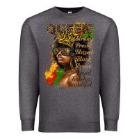 Charcoal Heather afro queen juneteenth Premium Sweatshirt - HRA Design Shop