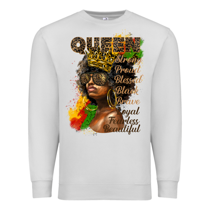 Afro Queen Juneteenth Premium Sweatshirt by HRA Design Shop | Teevron