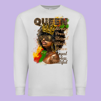 Afro Queen Juneteenth Premium Sweatshirt Designed By Hra Design Shop