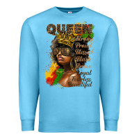 Ocean Blue afro queen juneteenth Premium Sweatshirt - HRA Design Shop