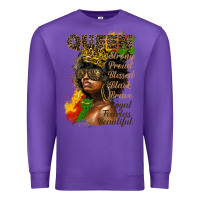 Purple afro queen juneteenth Premium Sweatshirt - HRA Design Shop