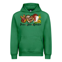 Emerald Peace Love Rooster With Sunflowers Urban Hoodie - LillyAllenDesigns