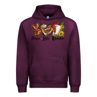 Mauve Wine Peace Love Rooster With Sunflowers Urban Hoodie - LillyAllenDesigns