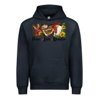 Navy Peace Love Rooster With Sunflowers Urban Hoodie - LillyAllenDesigns