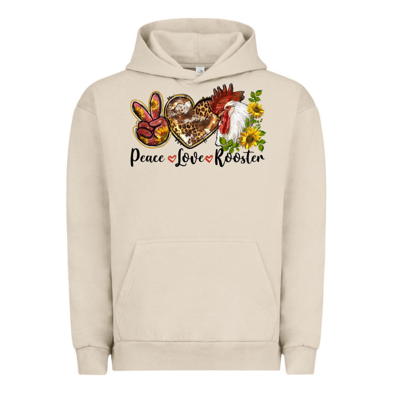 Peace Love Rooster With Sunflowers Urban Hoodie by LillyAllenDesigns | Teevron