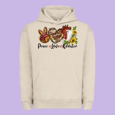 Peace Love Rooster With Sunflowers Urban Hoodie Designed By Lillyallendesigns