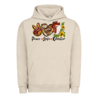 Pigment French Oak Peace Love Rooster With Sunflowers Urban Hoodie - LillyAllenDesigns