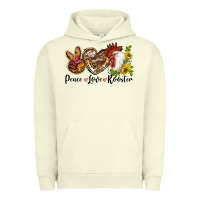 Pigment Pistachio Peace Love Rooster With Sunflowers Urban Hoodie - LillyAllenDesigns