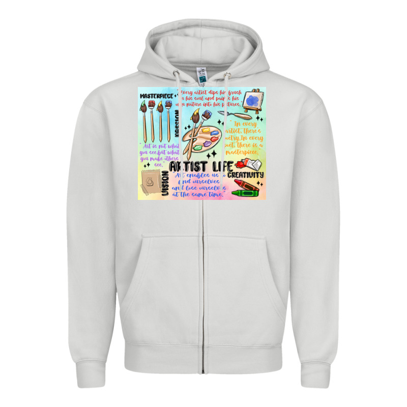 Artist Life Zipper Hoodie by MaliasSmallBusiness | Teevron
