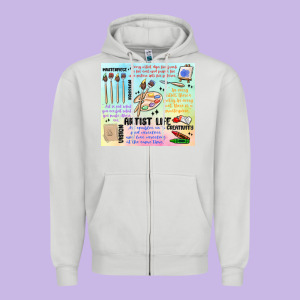 Artist Life Zipper Hoodie Designed By Maliassmallbusiness