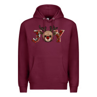 Burgundy joy reindeer Premium Hoodie - AdoDesignShop