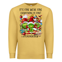 Antique Gold it's fine we're fine everythıng is fine! Premium Sweatshirt - FaDigitalArtStudio