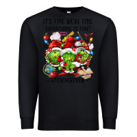 Black it's fine we're fine everythıng is fine! Premium Sweatshirt - FaDigitalArtStudio