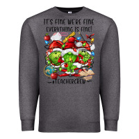 Charcoal Heather it's fine we're fine everythıng is fine! Premium Sweatshirt - FaDigitalArtStudio