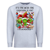 Heather Grey it's fine we're fine everythıng is fine! Premium Sweatshirt - FaDigitalArtStudio
