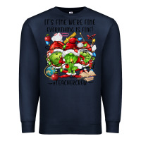 Navy it's fine we're fine everythıng is fine! Premium Sweatshirt - FaDigitalArtStudio