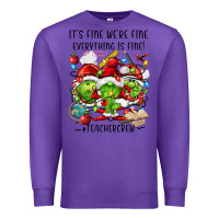 Purple it's fine we're fine everythıng is fine! Premium Sweatshirt - FaDigitalArtStudio