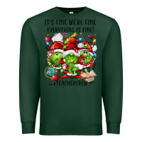Sports Green it's fine we're fine everythıng is fine! Premium Sweatshirt - FaDigitalArtStudio
