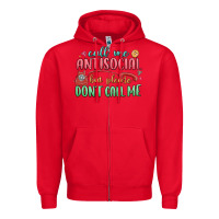 Red call me antisocial but please dont call me Zipper Hoodie - MaliasSmallBusiness