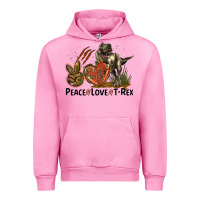 Fuchsia Pink Western Peace Love T-Rex Urban Hoodie - LillyAllenDesigns