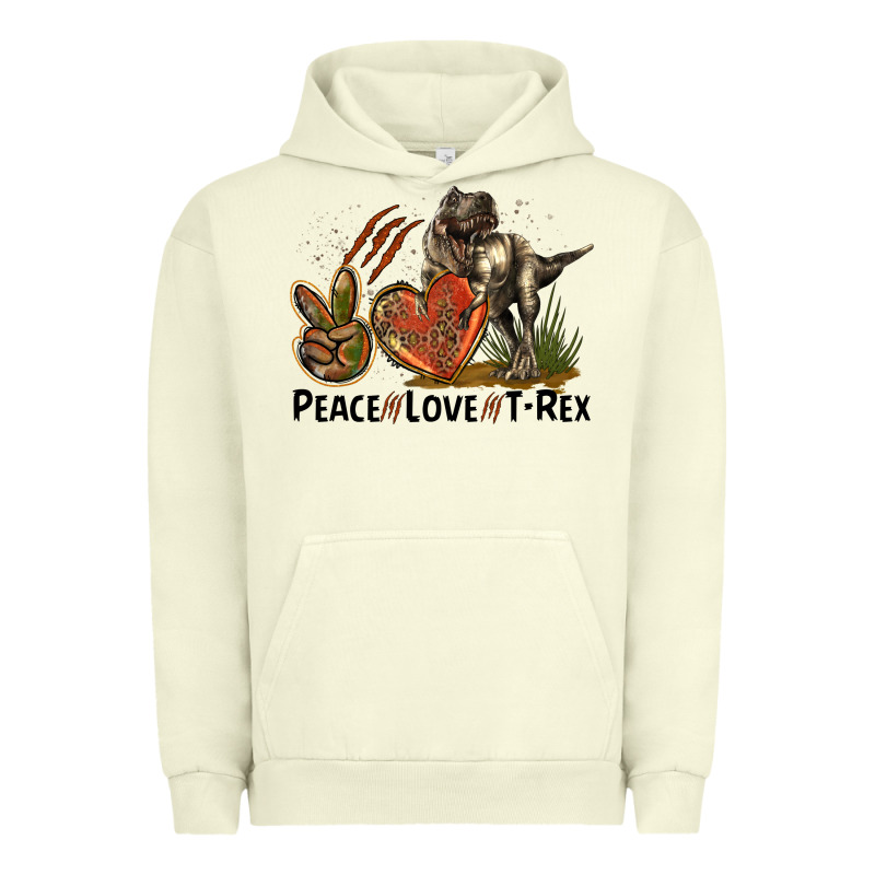Western Peace Love T-rex Urban Hoodie by LillyAllenDesigns | Teevron