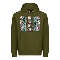 Army Green baseball serape cowhide turquoise leopard glitter  brushstrokes Premium Hoodie - Artiststas