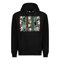 Black baseball serape cowhide turquoise leopard glitter  brushstrokes Premium Hoodie - Artiststas