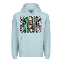 Blue Mist baseball serape cowhide turquoise leopard glitter  brushstrokes Premium Hoodie - Artiststas
