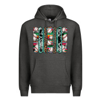 Charcoal Heather baseball serape cowhide turquoise leopard glitter  brushstrokes Premium Hoodie - Artiststas