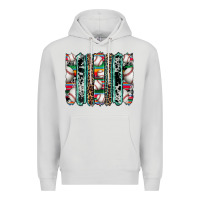 Dove Grey baseball serape cowhide turquoise leopard glitter  brushstrokes Premium Hoodie - Artiststas