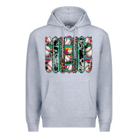 Heather Grey baseball serape cowhide turquoise leopard glitter  brushstrokes Premium Hoodie - Artiststas