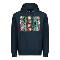 Navy baseball serape cowhide turquoise leopard glitter  brushstrokes Premium Hoodie - Artiststas