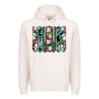 Pale Pink baseball serape cowhide turquoise leopard glitter  brushstrokes Premium Hoodie - Artiststas