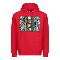 Red baseball serape cowhide turquoise leopard glitter  brushstrokes Premium Hoodie - Artiststas