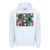 White baseball serape cowhide turquoise leopard glitter  brushstrokes Premium Hoodie - Artiststas